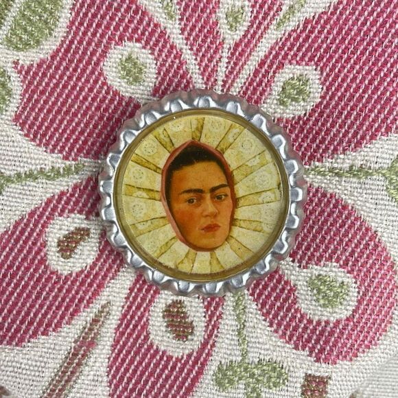 Custom Made Frida Kahlo Floral Tapestry Envelope Clutch - Picture 4 of 10